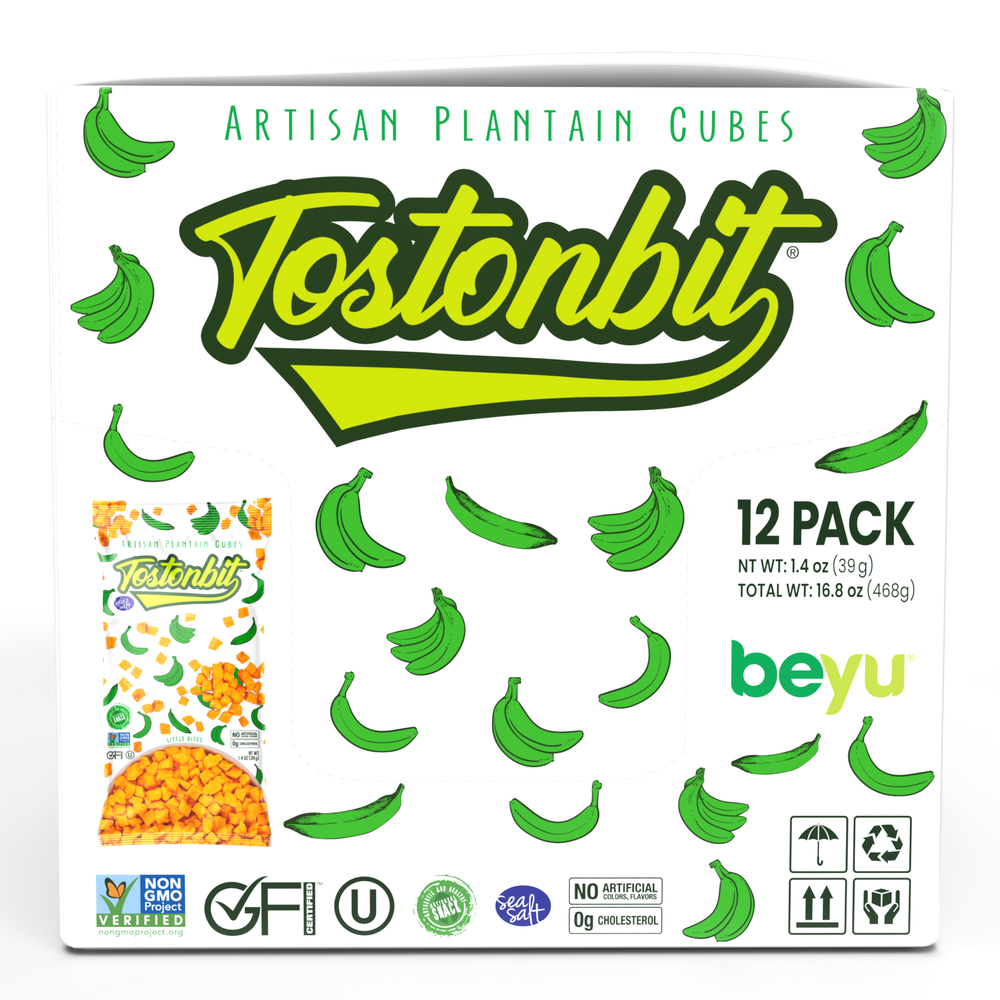
                  
                    Load image into Gallery viewer, TostonBit Authentic Artisanal Plantain Cubes Snack | Salted | 1.4 Ounce (Pack of 12) | Healthy Snack Made with Sea Salt | Gluten Free | Kosher
                  
                