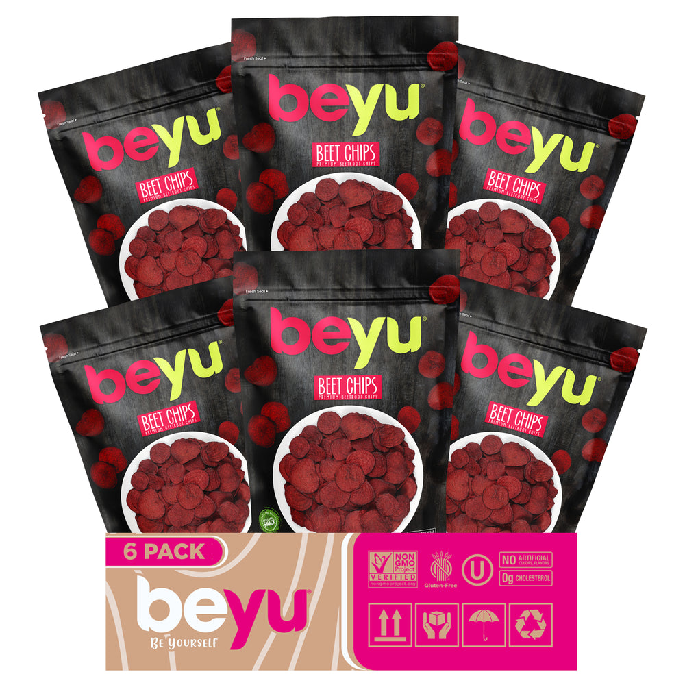 Beyu Authentic & Healthy Beetroot Chips Snack | 4.5 Ounce (Pack of 6) | Healthy Snack | Gluten Free | Kosher